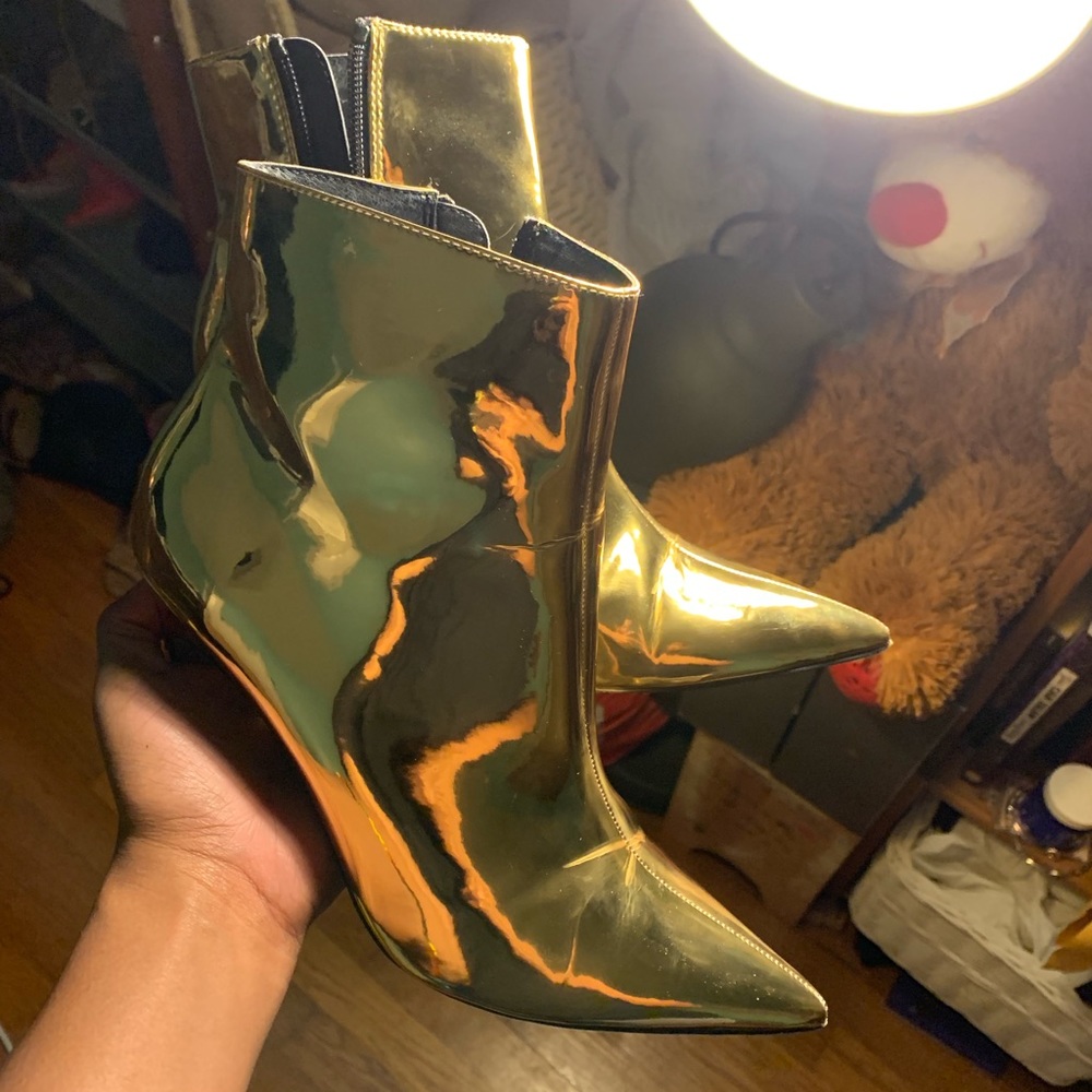 Gold Metallic Booties